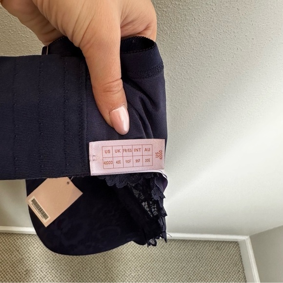 Savage x Fenty Allover Lace Bra Floral Deep Navy Adjustable Size 42DDD Women’s - Picture 10 of 12